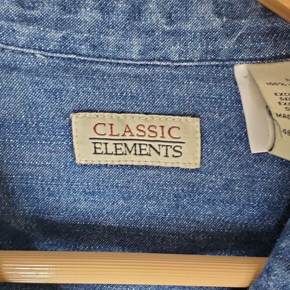 Classic Elements Embroidered Halloween Denim Shirt Womens Size 14 - Picture 5 of 9